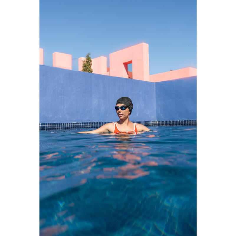 Occhialini da piscina XBASE nero-azzurro con lenti chiare TAGLIA UNICA