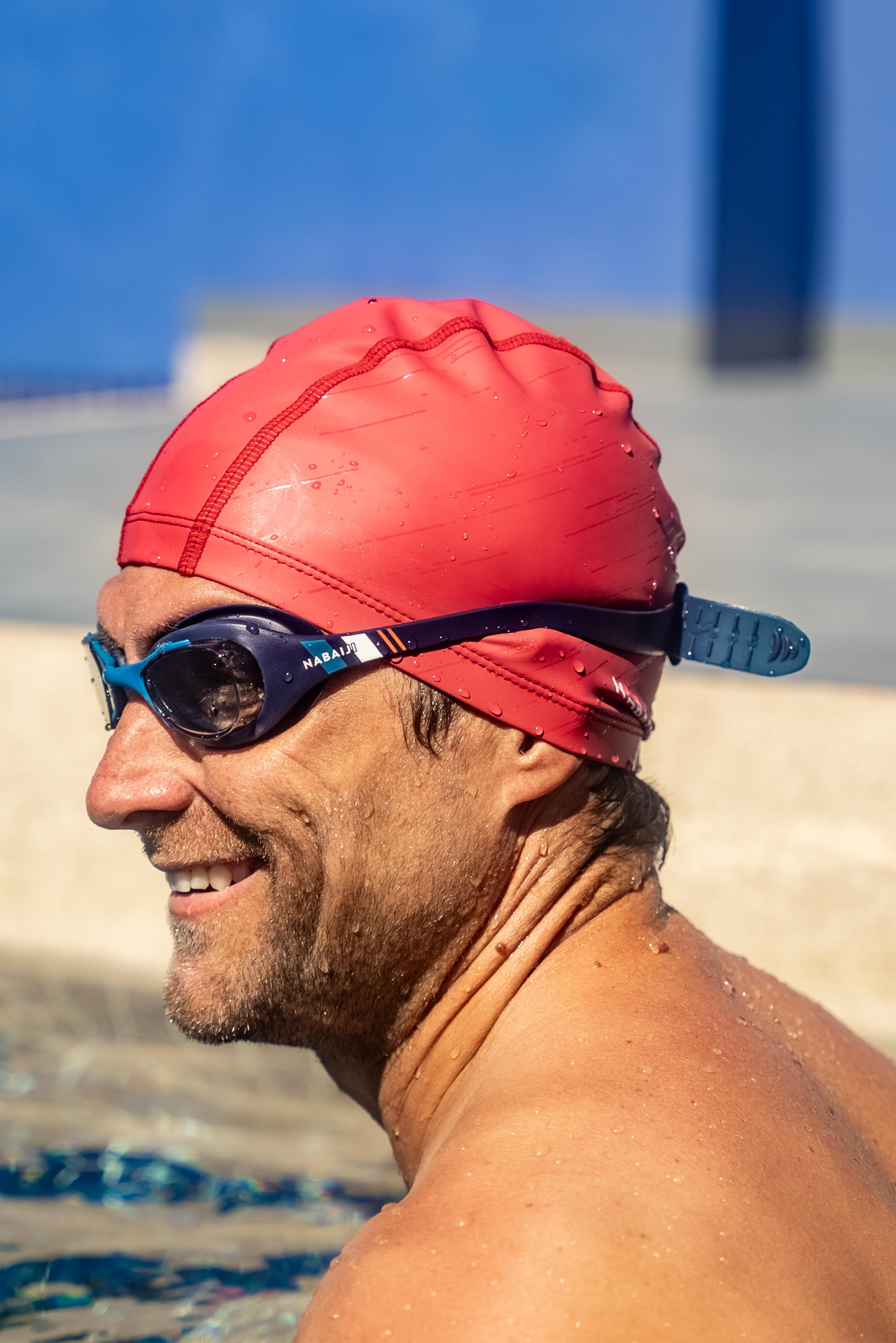 Gorra Natación Diag Rubí Revestida Silicón Talla M 4/12