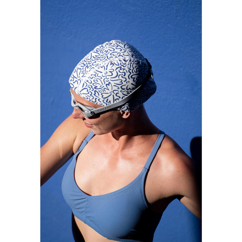 Cască de înot Material textil cu silicon Mărimea M - Alb Ondu Albastru