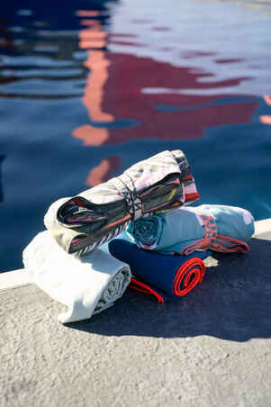 Swimming Microfibre Towel Size L 80 x 130 cm Blue