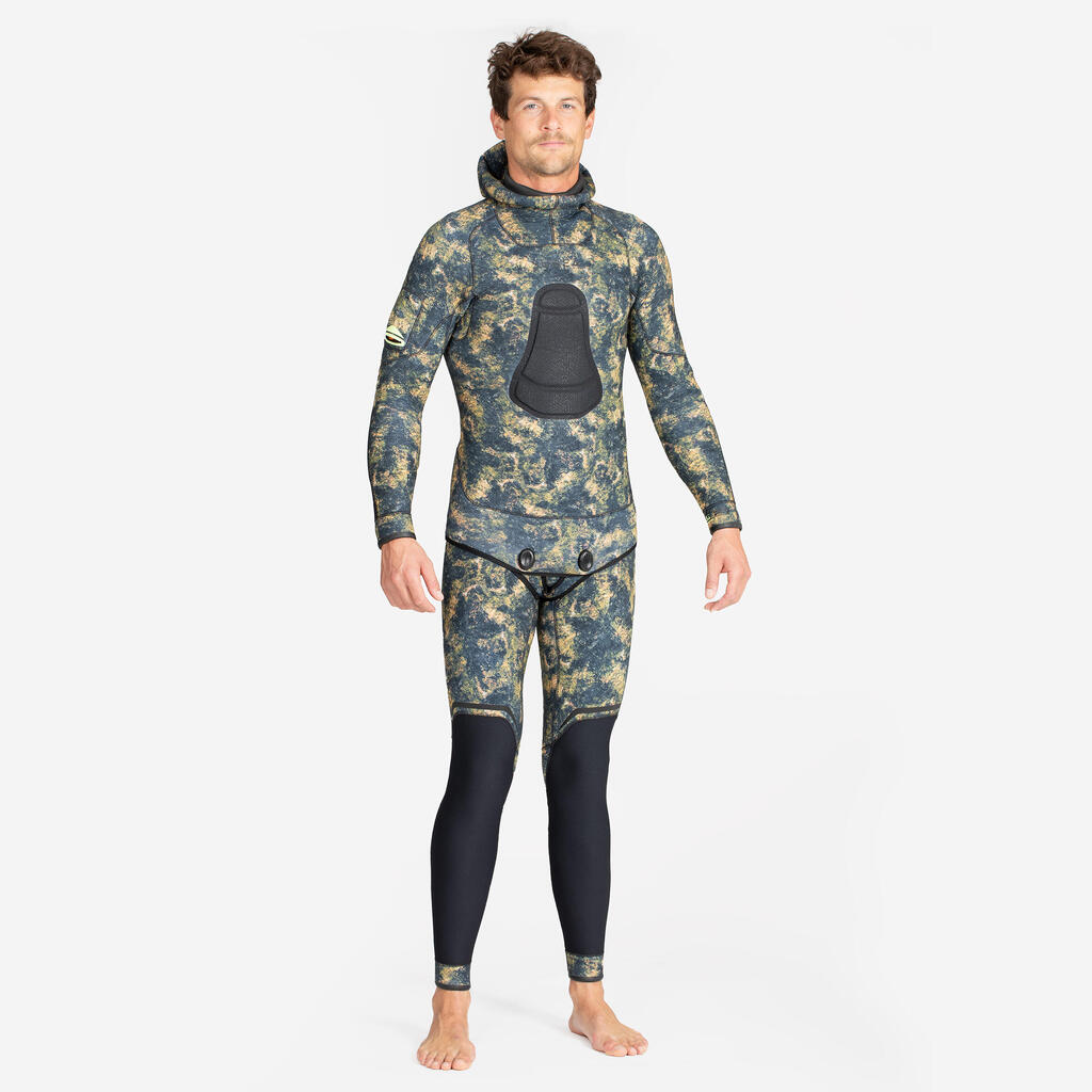 Men's Spearfishing Jacket 5 mm Neoprene - SPF 900+ Camouflage