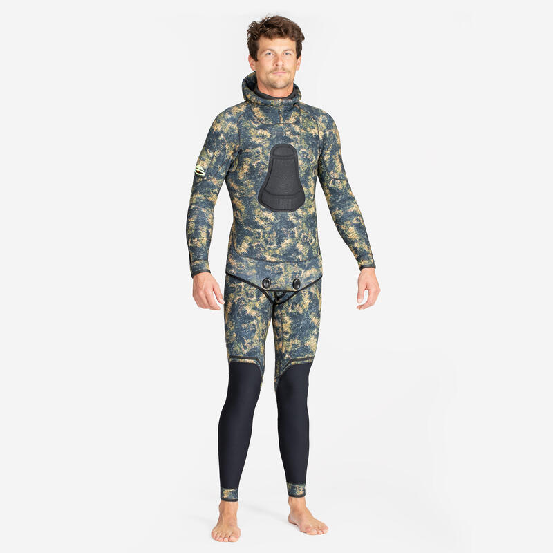Geacă activități sportive submarine neopren 5mm - SPF 900+ Camuflaj Bărbați
