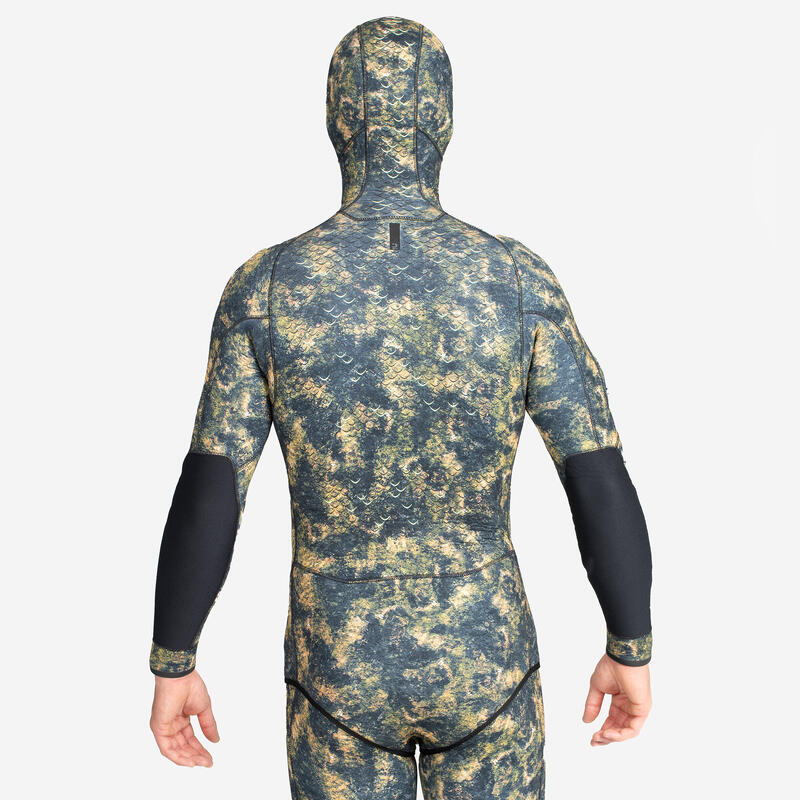 Geacă activități sportive submarine neopren 5mm - SPF 900+ Camuflaj Bărbați