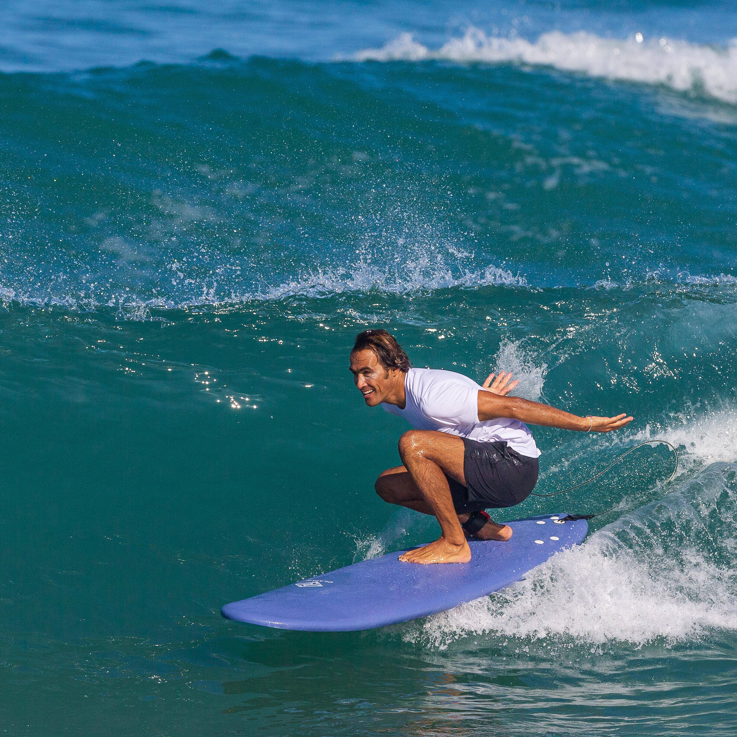 Foam surfboard 7'8" - 500 blue -  3