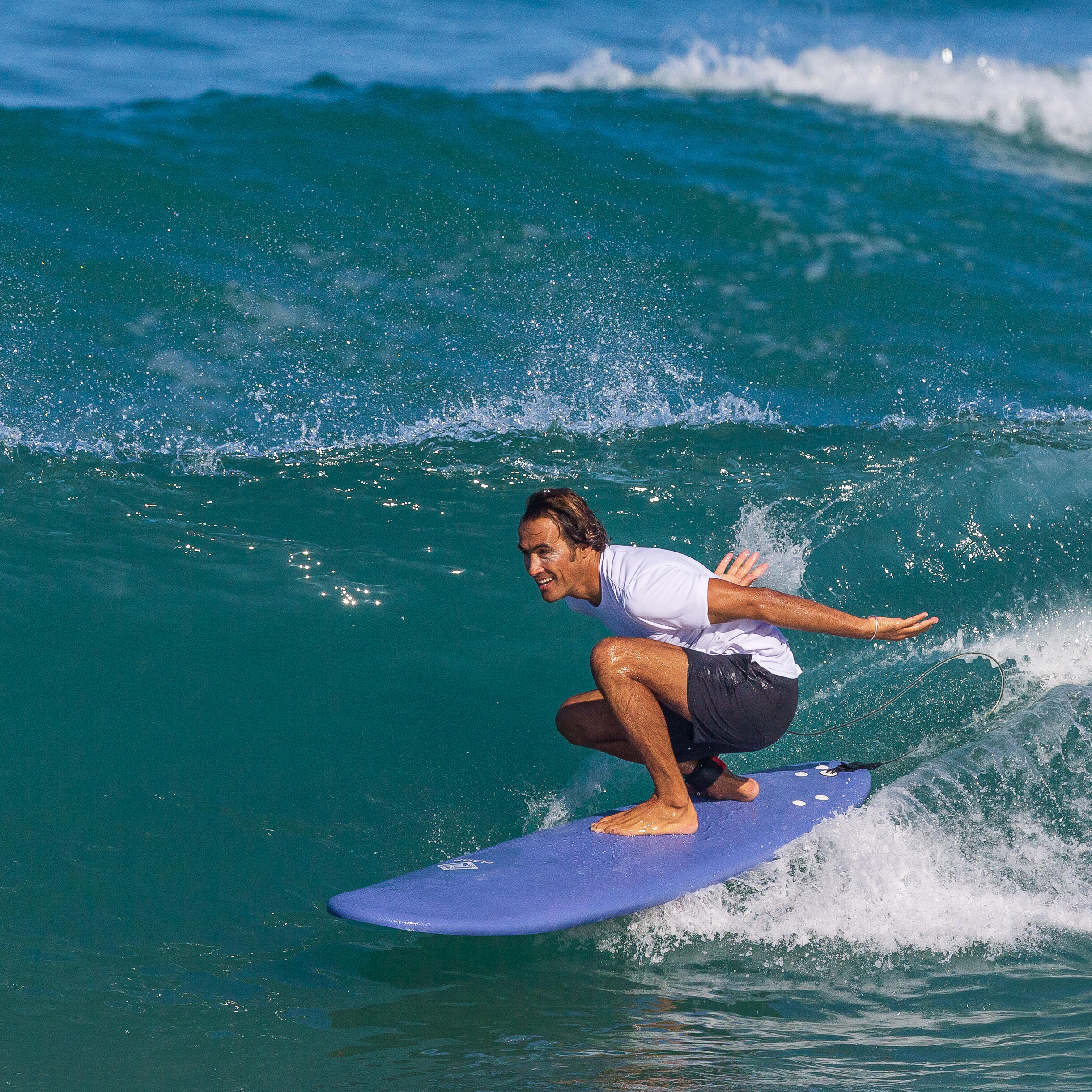 7'8" foam surfboard - 500 blue