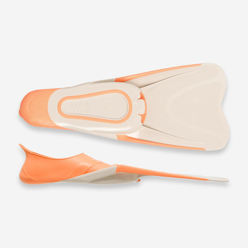 Pinne snorkeling bambino FF 100 SOFT arancione-beige