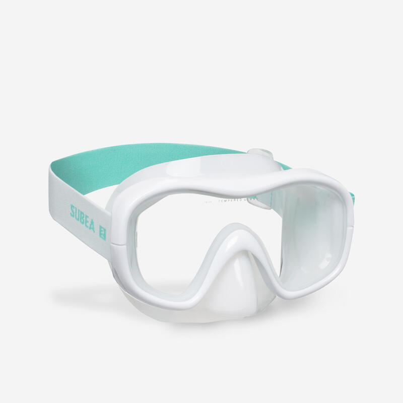 Adult's snorkelling kit 100 COMFORT mask and DRYTOP snorkel white