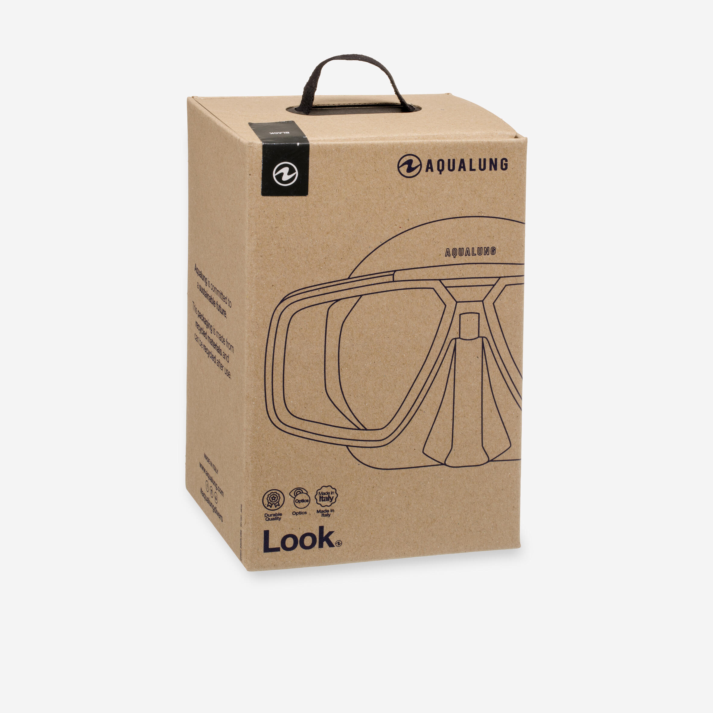 AQUALUNG Look E HD Tauchermaske – Rechtshänder Optik Mit -3,50 Stärke, Mehrfarbig