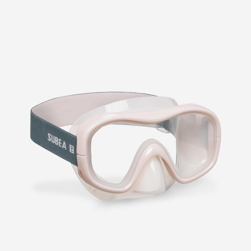 Schnorchel-Set Damen/Herren Maske und Schnorchel Ventil - MT100 rosa/grau