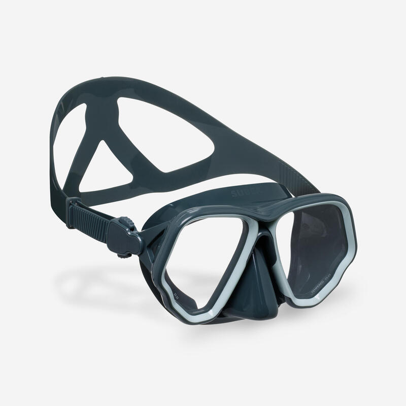 Gafas Buceo SCD 500 Bi-cristal Facial Opaco Negro/Turquesa