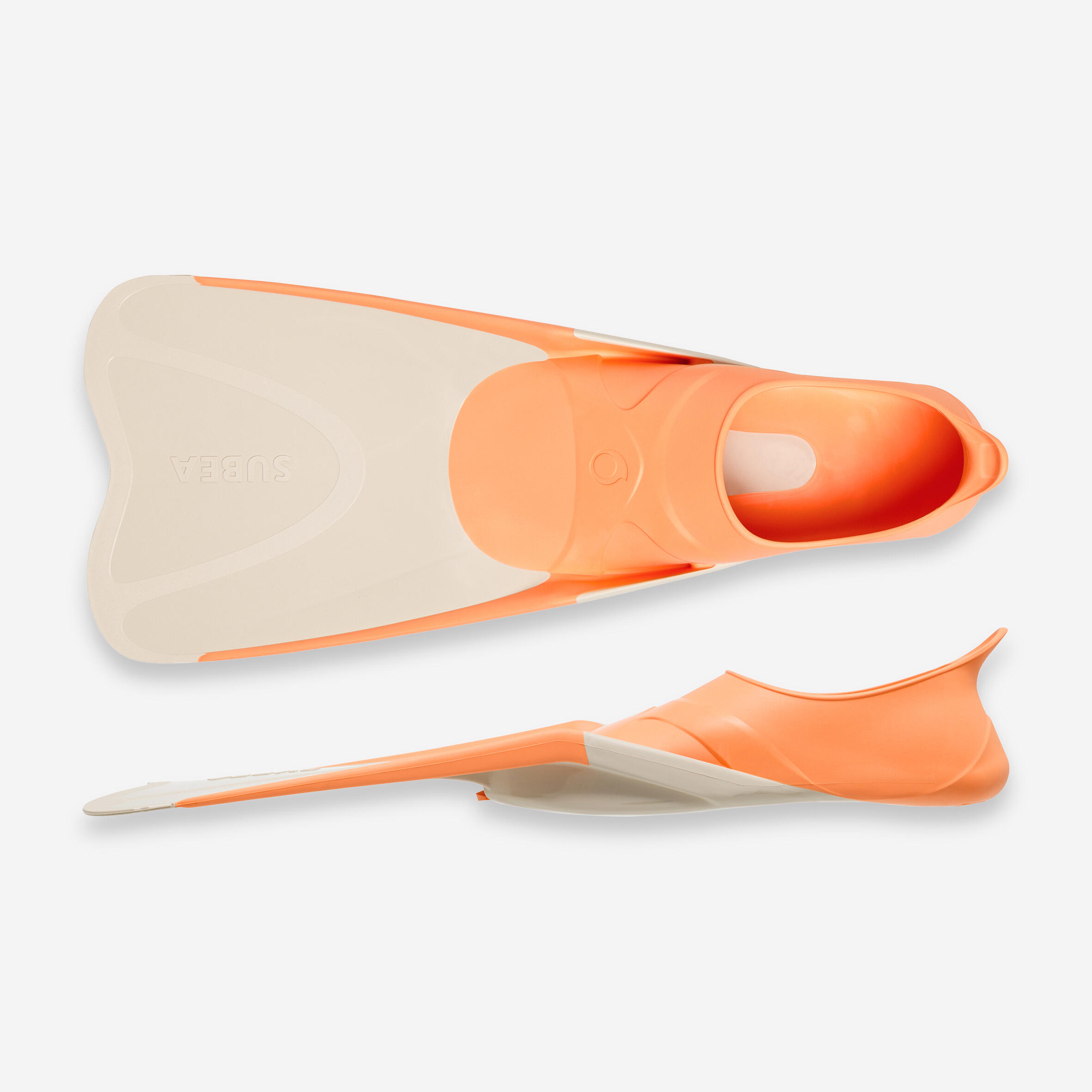 Kids diving fins - FF 100 Soft apricot beige 2/5