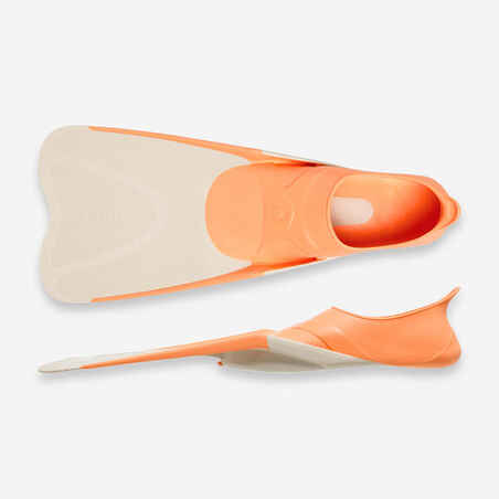 Kids diving fins - FF 100 Soft apricot beige