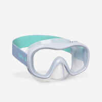 Adult diving kit mask and Snorkelling snorkel 100 light blue