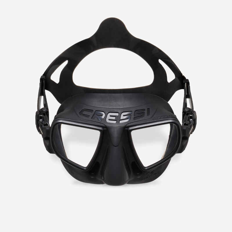 SPEARFISHING AND FREEDIVING MASK CRESSI ATOM BLACK Decathlon
