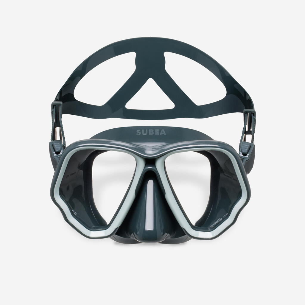 Diving mask - 500 Dual black khaki