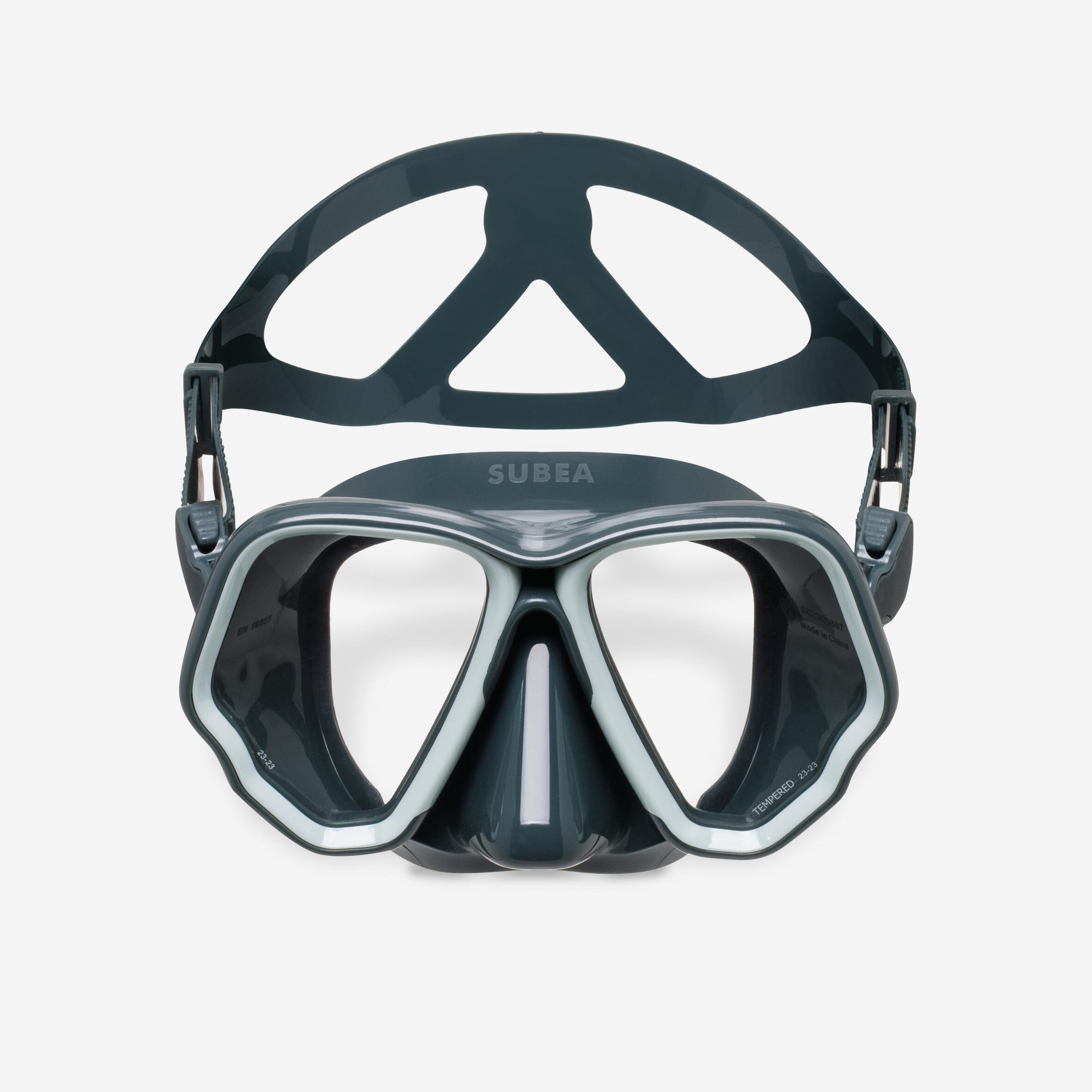 Diving mask - 500 Dual black khaki 2/7