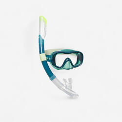 Kit de snorkeling masque 100 COMFORT tuba DRYTOP Adulte Vert