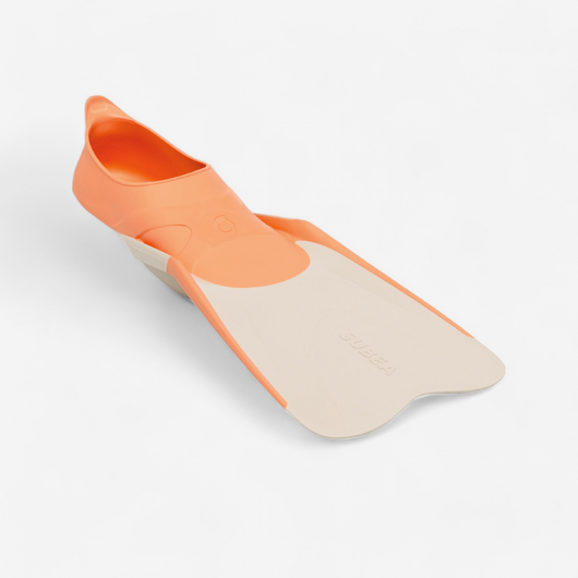 Palmes plongée Enfant - FF 100 Soft Abricot Beige