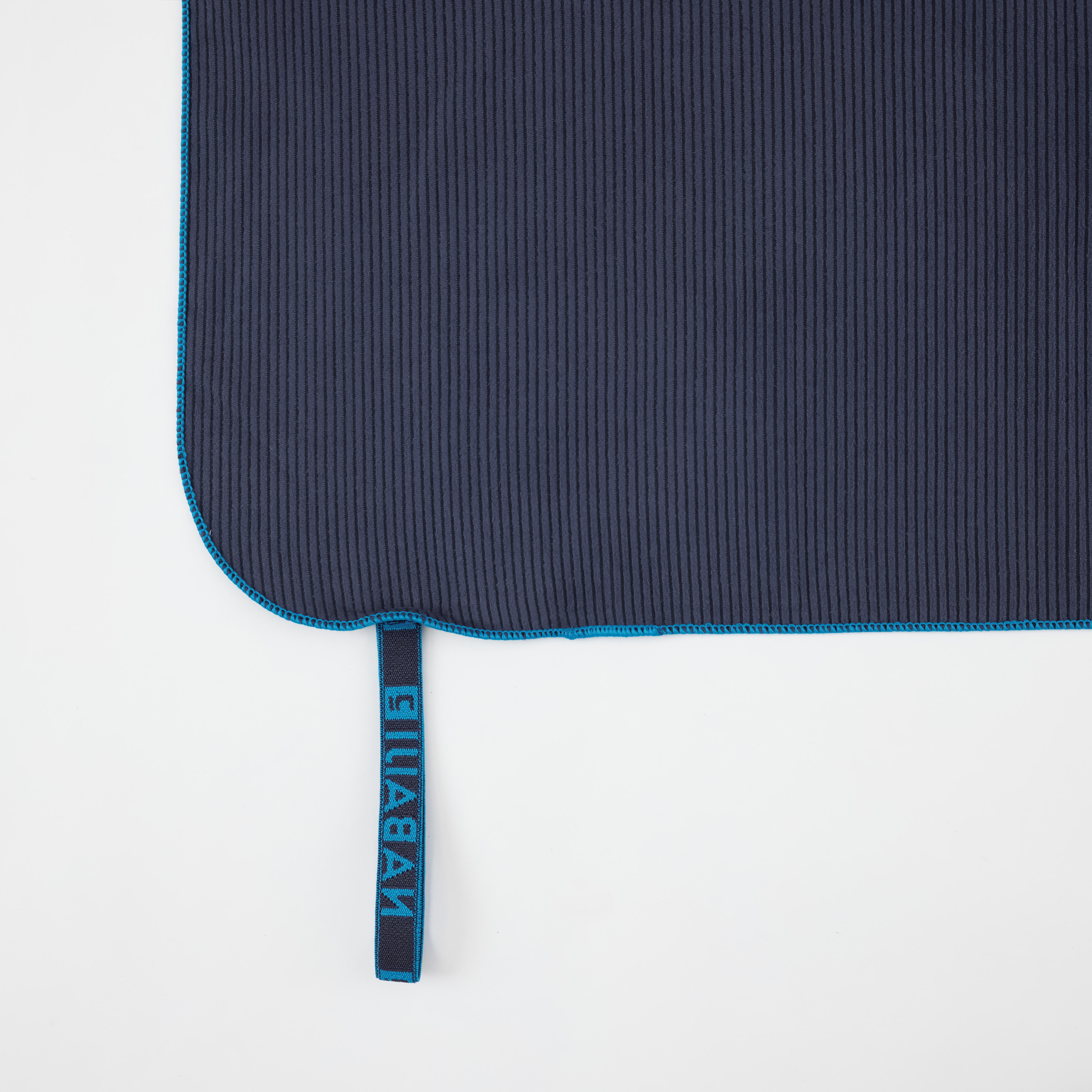 Microfibre Striped Towel Size Large (80 x 130 cm) Dark Blue