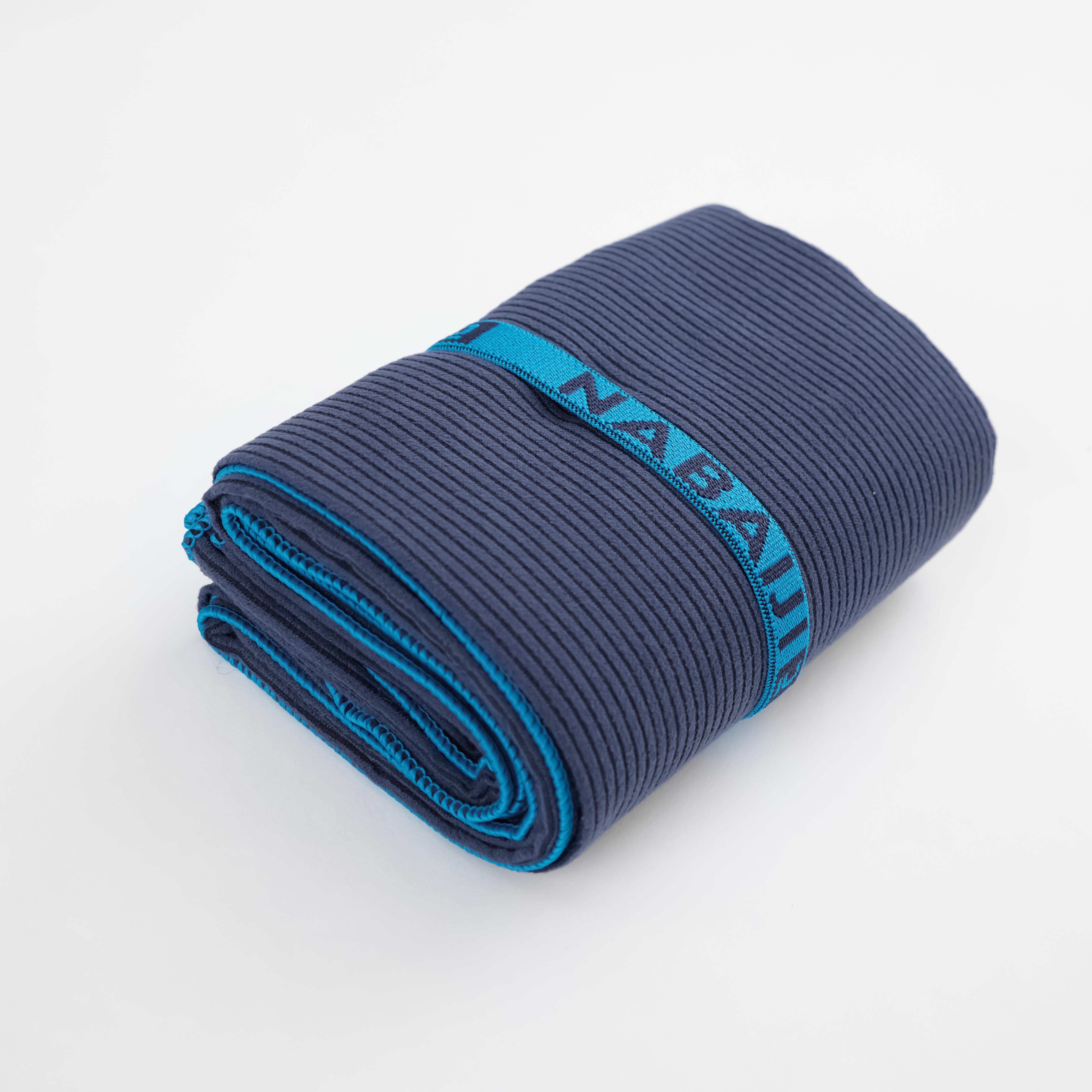 Microfibre Striped Towel Size Large (80 x 130 cm) Dark Blue