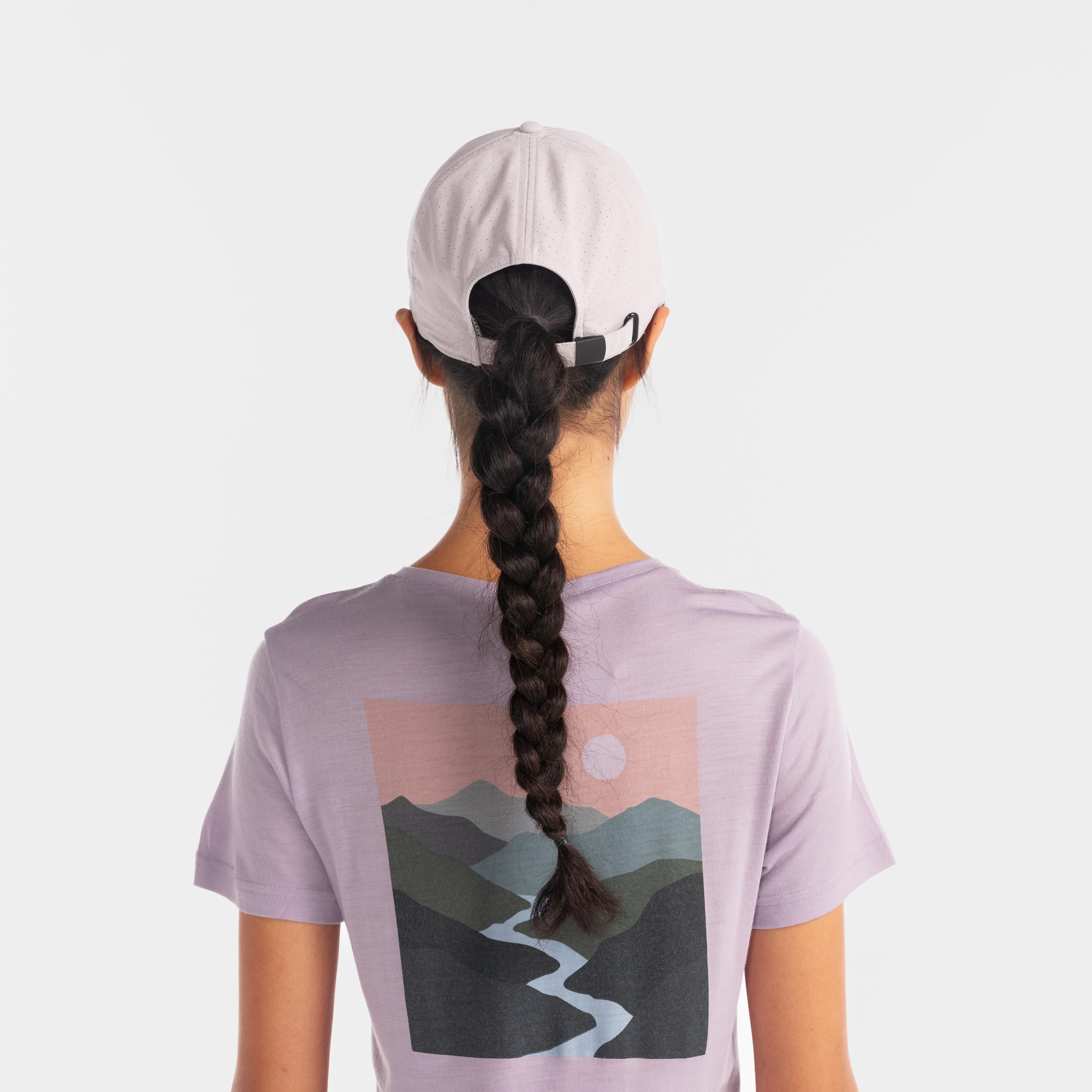 Women Merino Wool Half Sleeve Slim Fit T-Shirt Smoked Purple - TS500