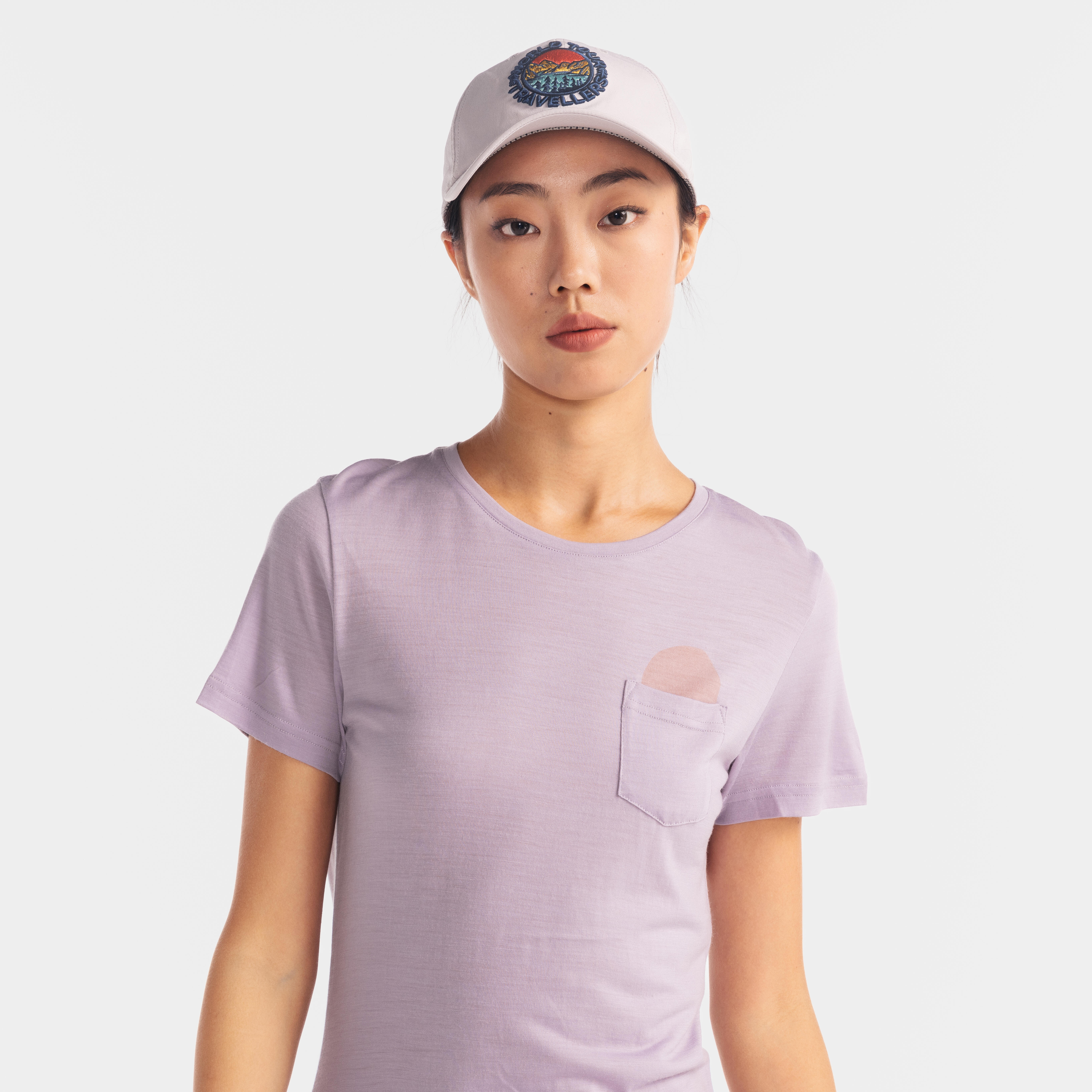 Women Merino Wool Half Sleeve Slim Fit T-Shirt Smoked Purple - TS500