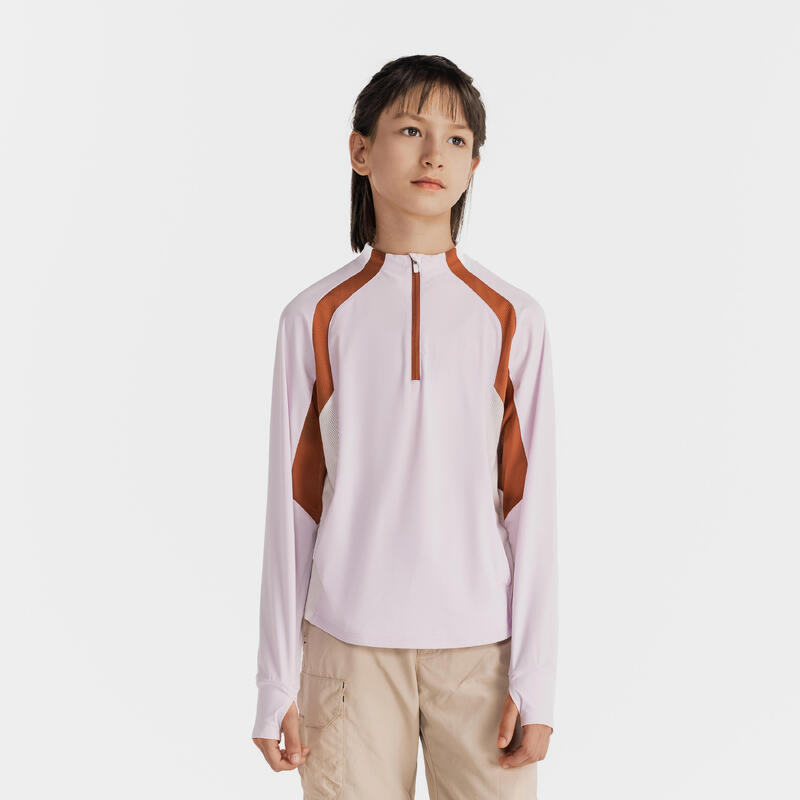 青少年登山健行防曬長袖上衣 MH900－紫色