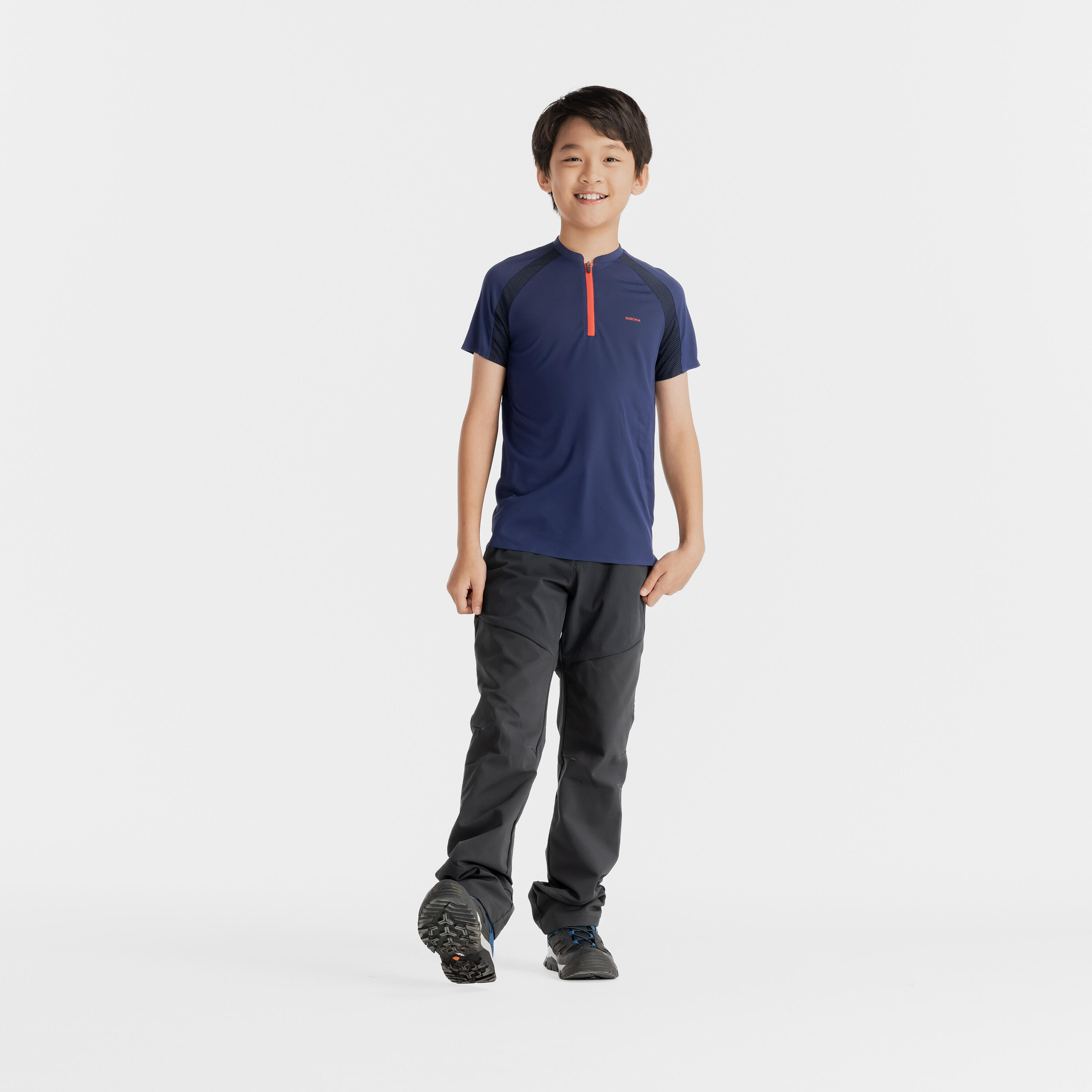 Pantaloni da trekking in softshell - MH550 nero - Bambini 7-15 anni