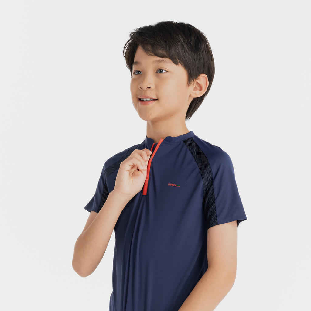 Kids' Hiking T-SHIRT MH550 Aged 7-15 Blue