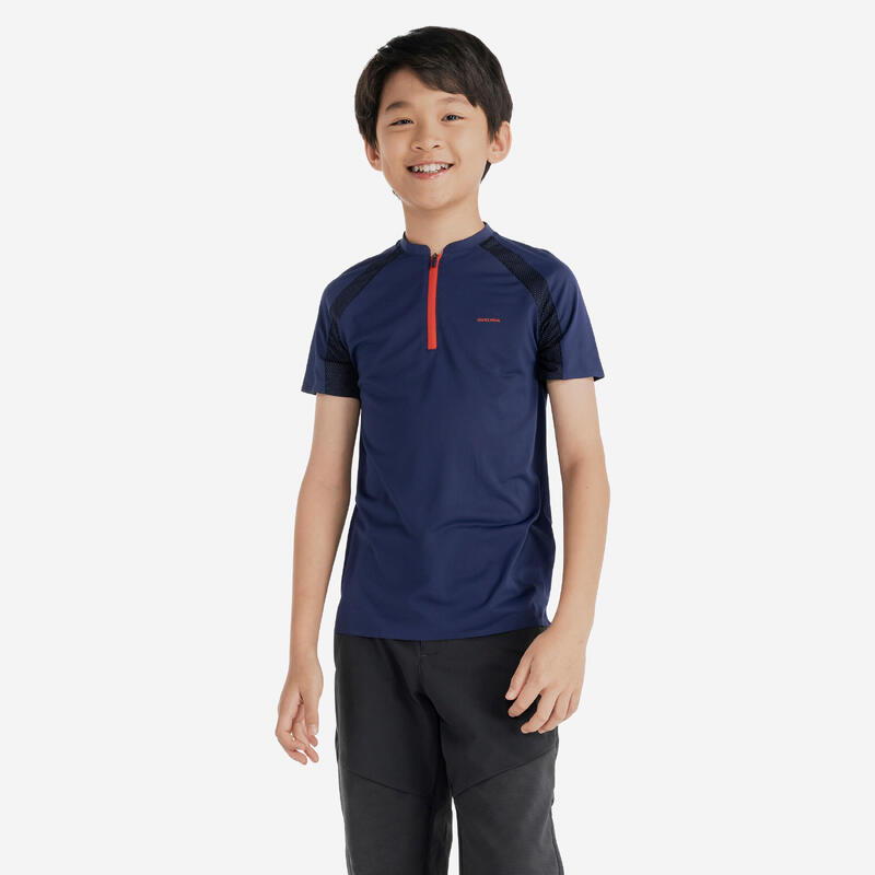 T SHIRT de randonnée enfant MH550 bleu 7-15 ans