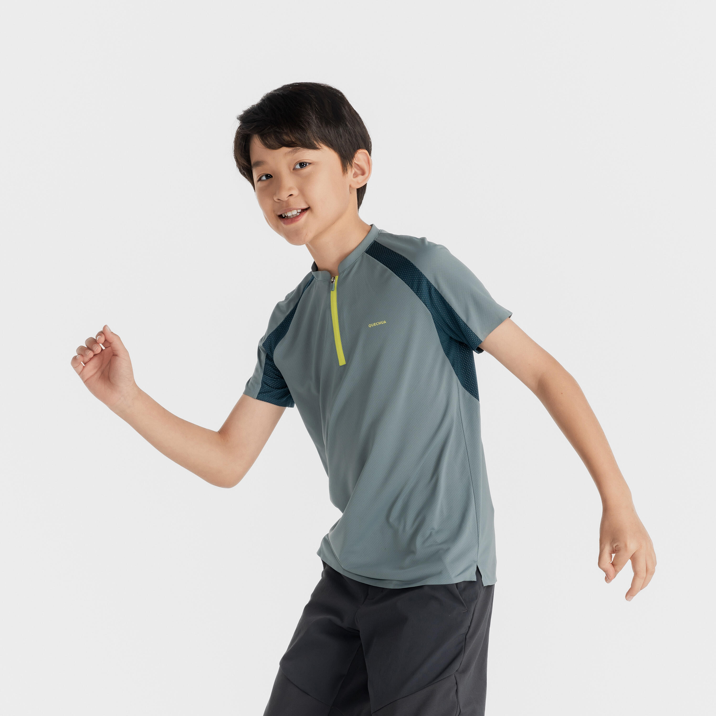 QUECHUA T-shirt montagna bambino 7-15 anni MH550 verde