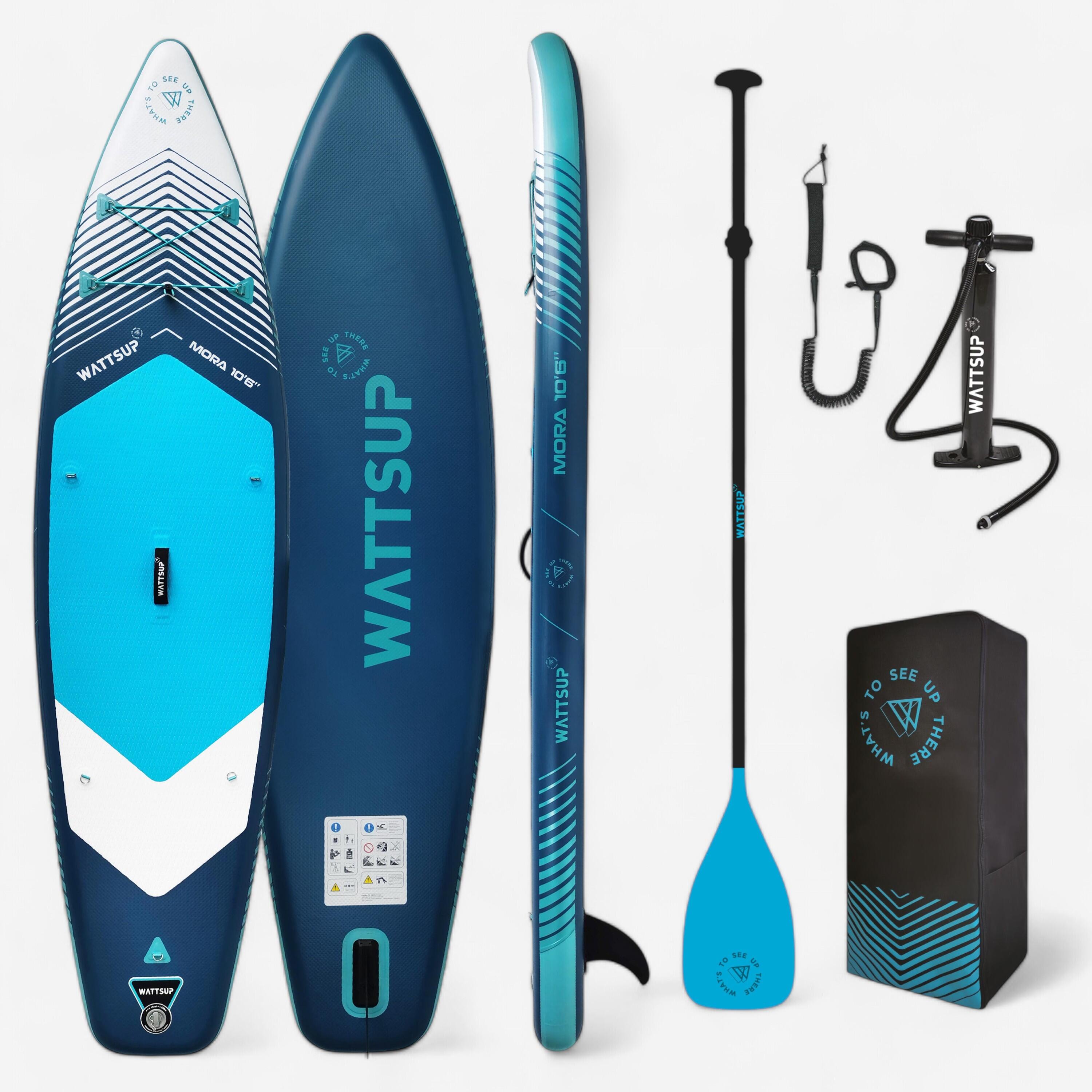 Wattsup - Pack Stand Up Paddle Gonflable (planche, Pompe, Pagaie) Wattsup Mora 10'6 32" 6" - Planche De Stand Up Paddle - Stand Up Kayak Deriveur - - Taille Unique - Decathlon