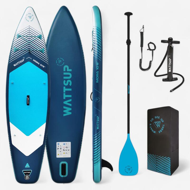 Pack stand up paddle gonflable (planche, pompe, pagaie) Wattsup Mora 10'6 32" 6"