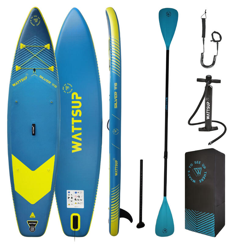 Pack Stand up paddle insuflável com assento kayak Wattsup Silver 11'6 33" 6"