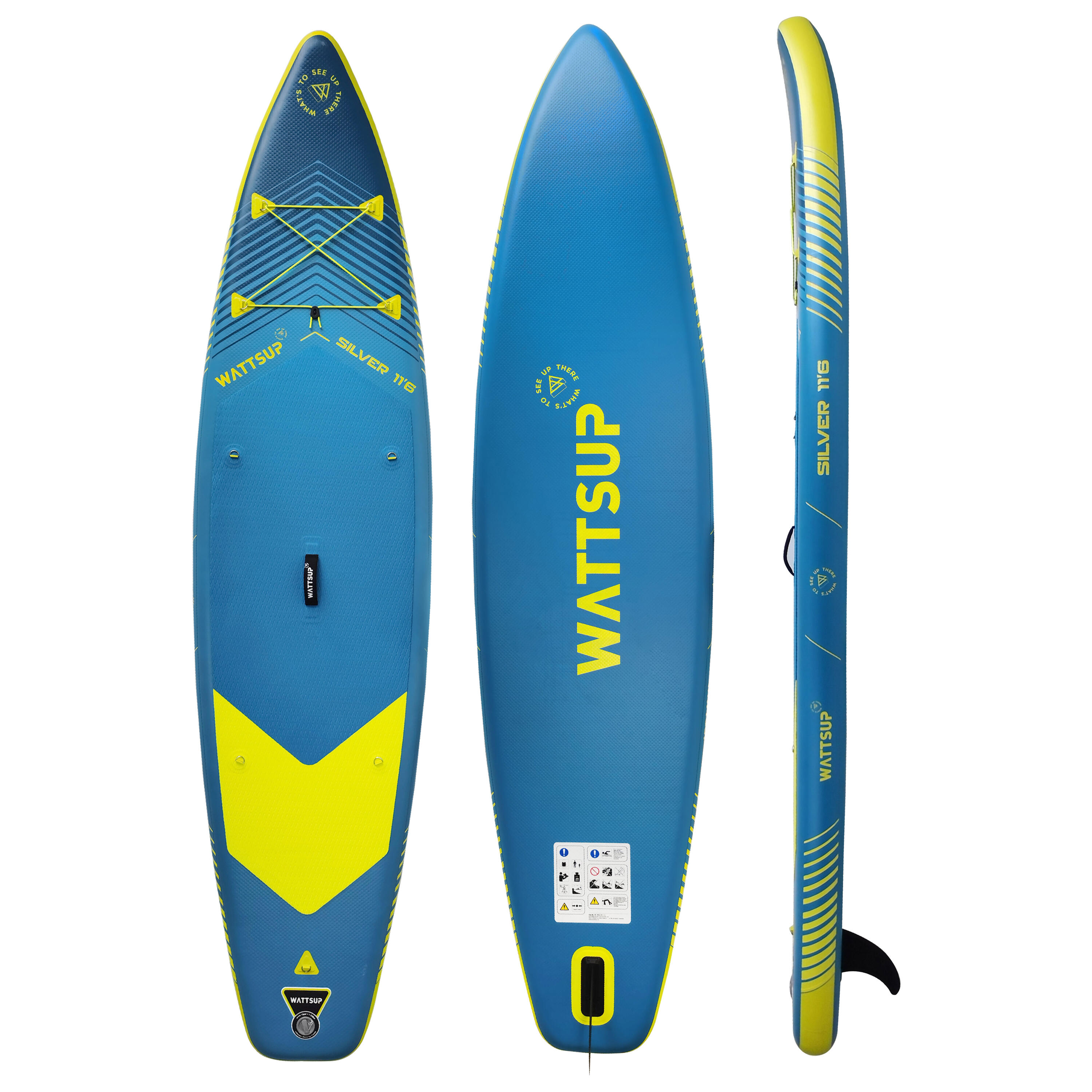 Pack Stand up paddle insuflável com assento kayak Wattsup Silver 11'6 33" 6" 3/28