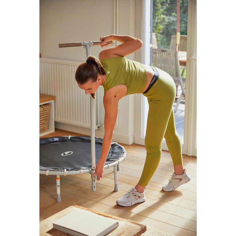 Legging long confort et douceur cardio training femme Vert Olive
