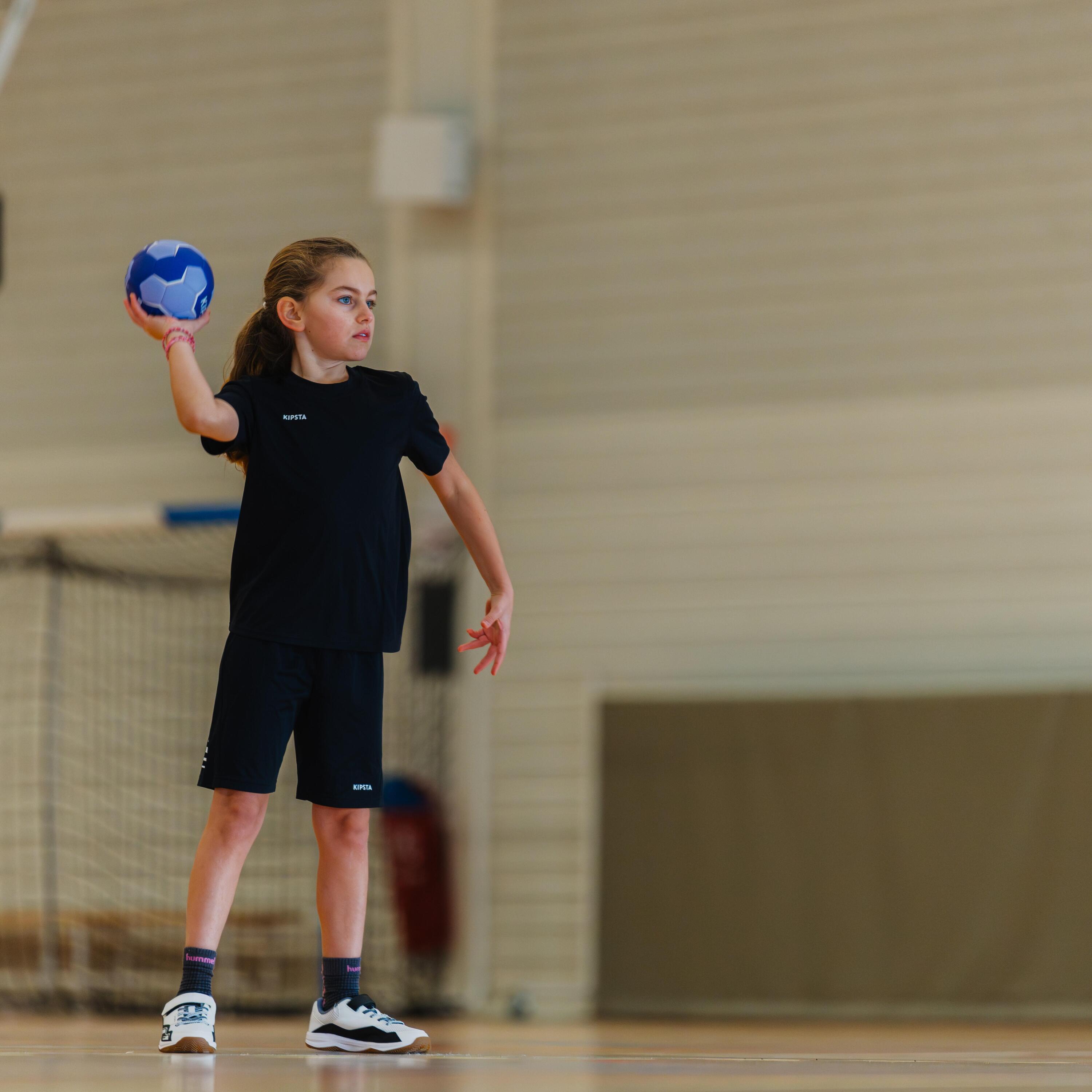 Kids' Rip-Tab Handball Shoes H100 - White/Black 11/16