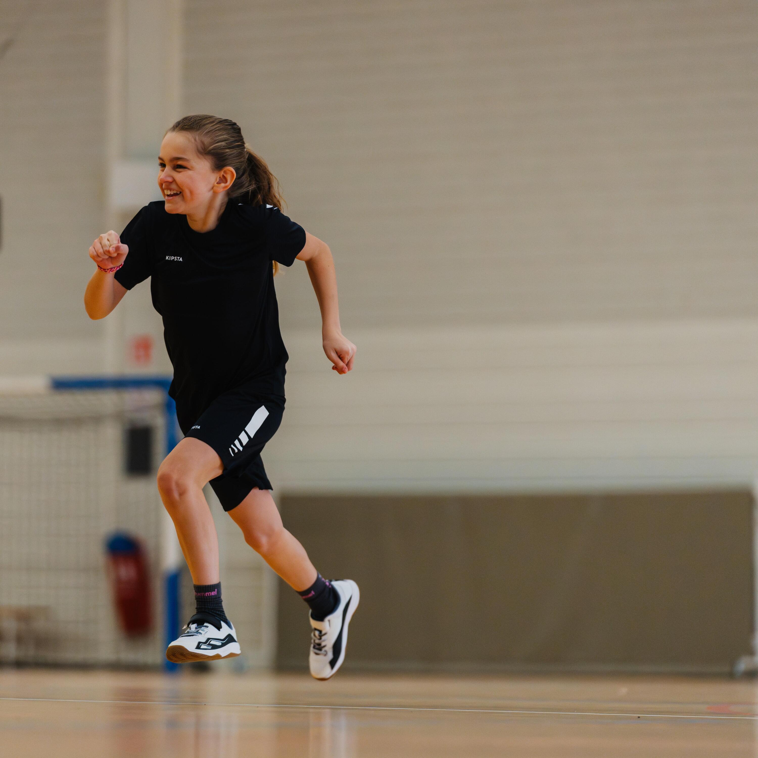 Kids' Rip-Tab Handball Shoes H100 - White/Black 15/16