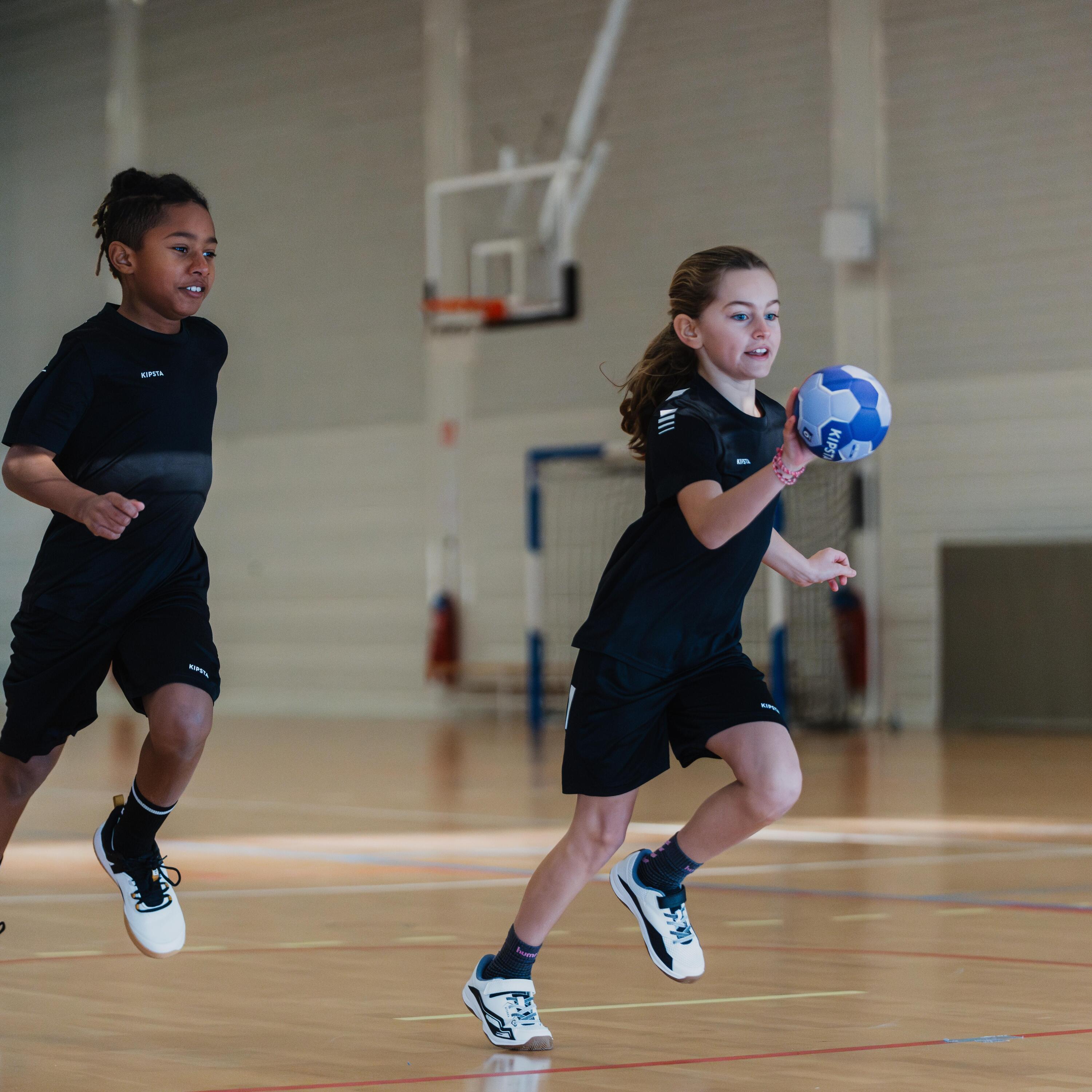 Kids' Rip-Tab Handball Shoes H100 - White/Black 12/16