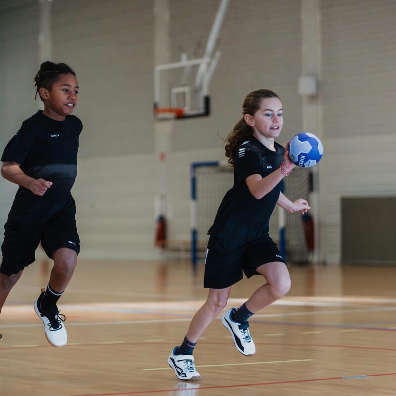 Zapatillas de balonmano Niños con velcro - H100 blancas