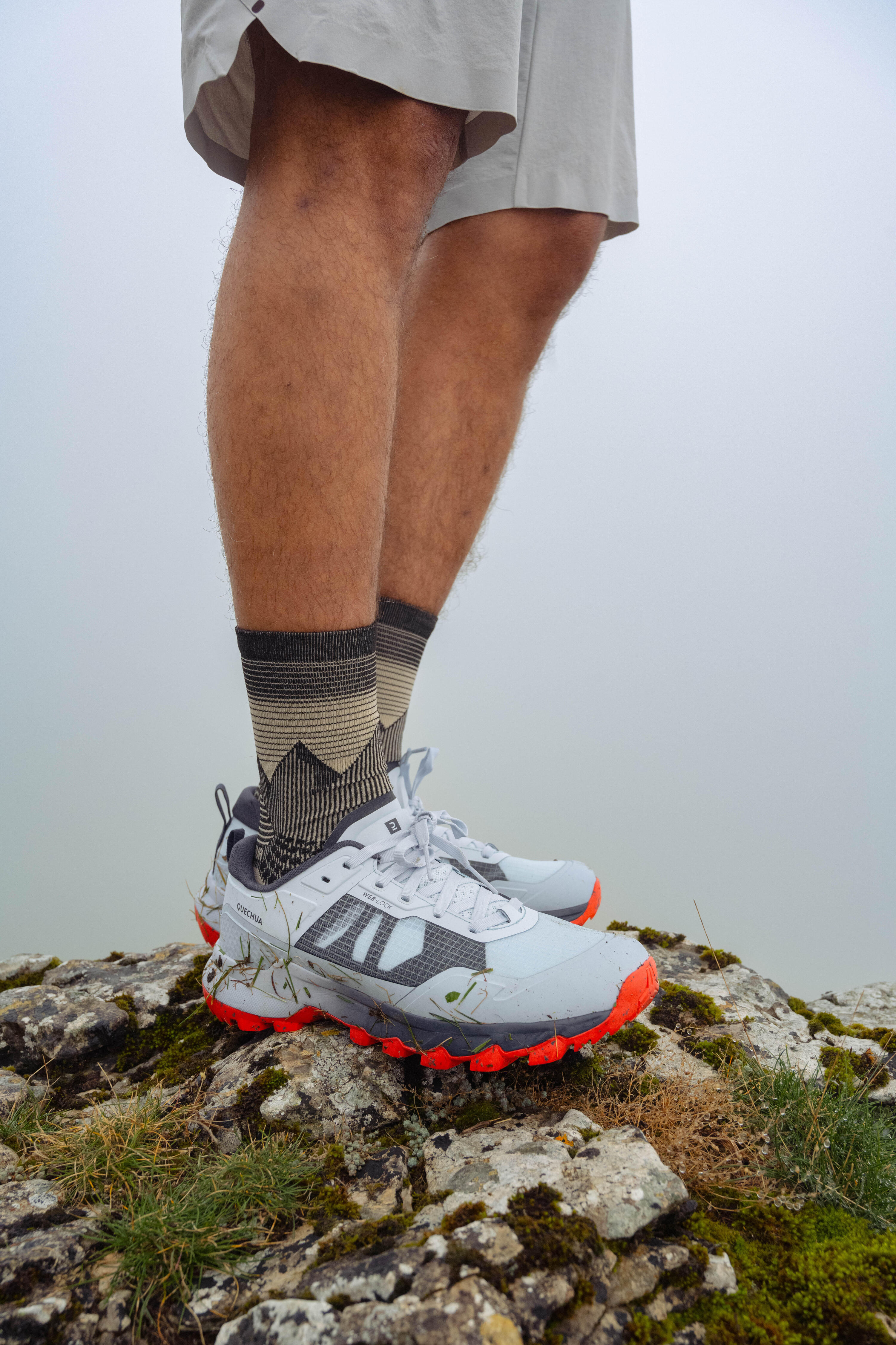 Men with trail shoes on the mountain