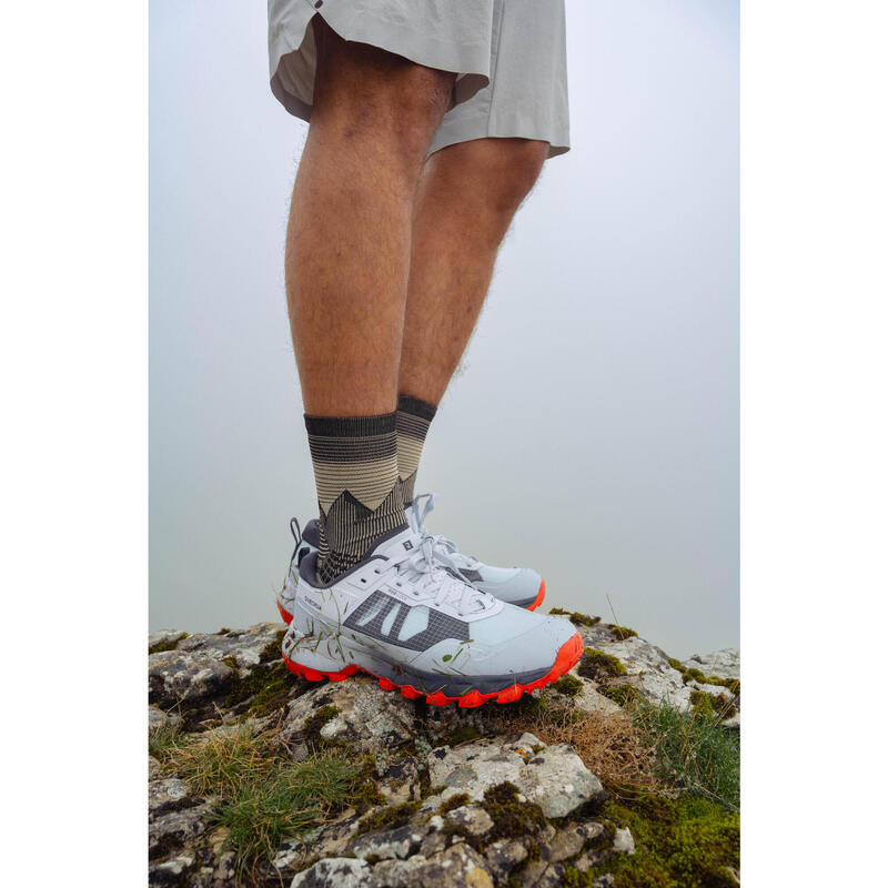 Scarpe trekking uomo MH500 LIGHT grigio chiaro e rosso