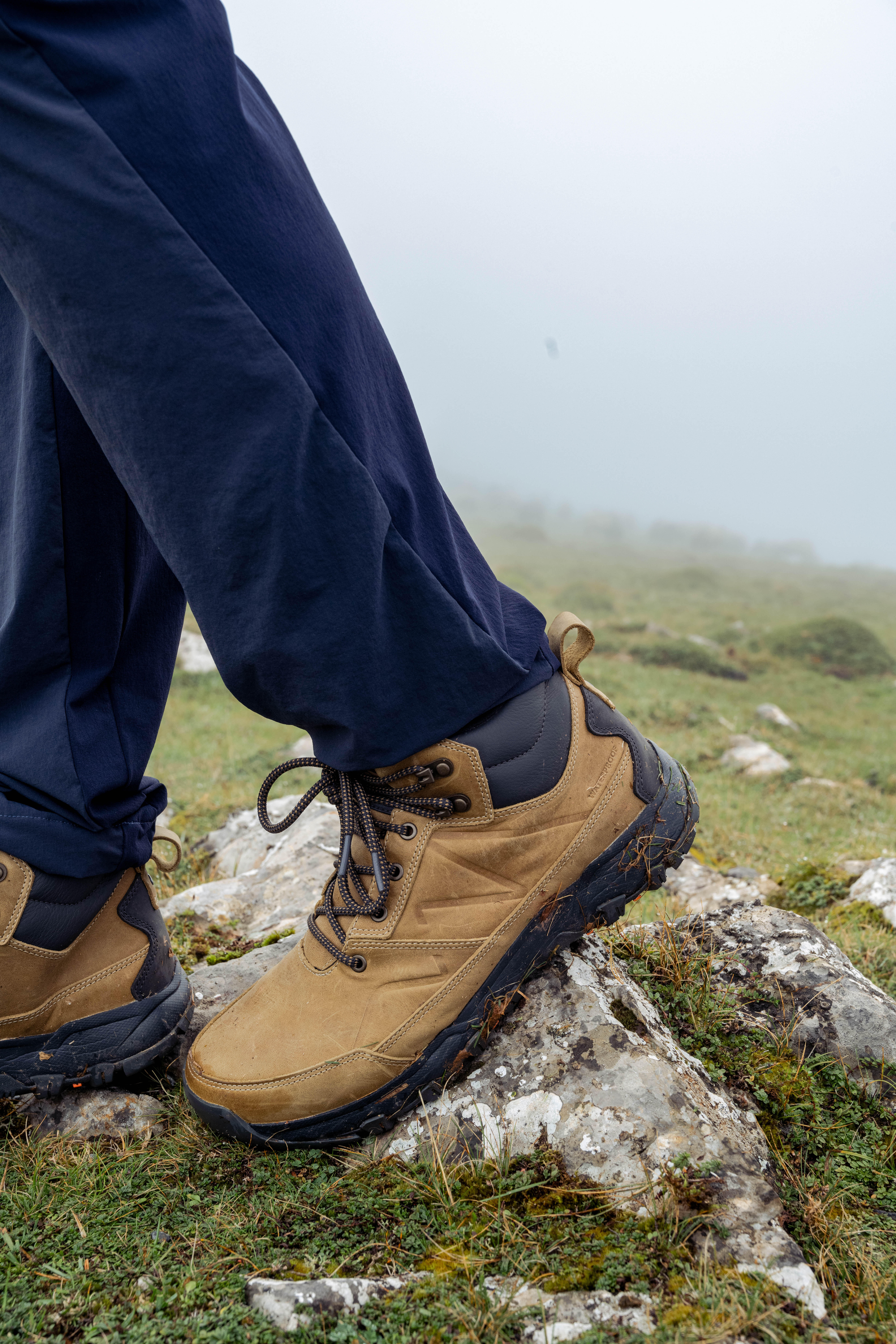 Men's Waterproof Walking Boots NH500 Leather Brown | Decathlon