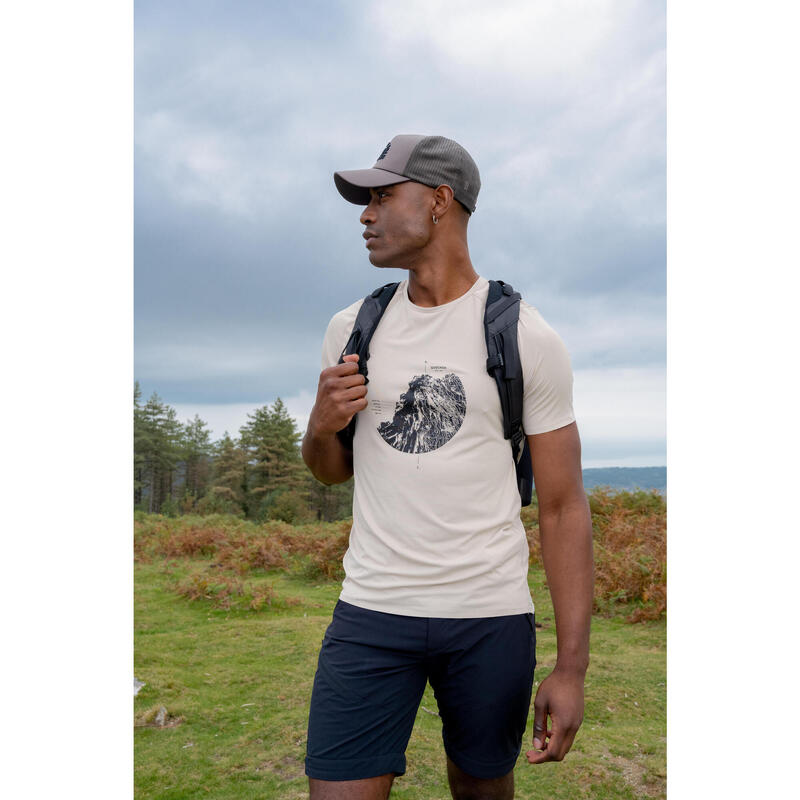 Tricou Drumeție la Munte MH500 Bej Bărbați