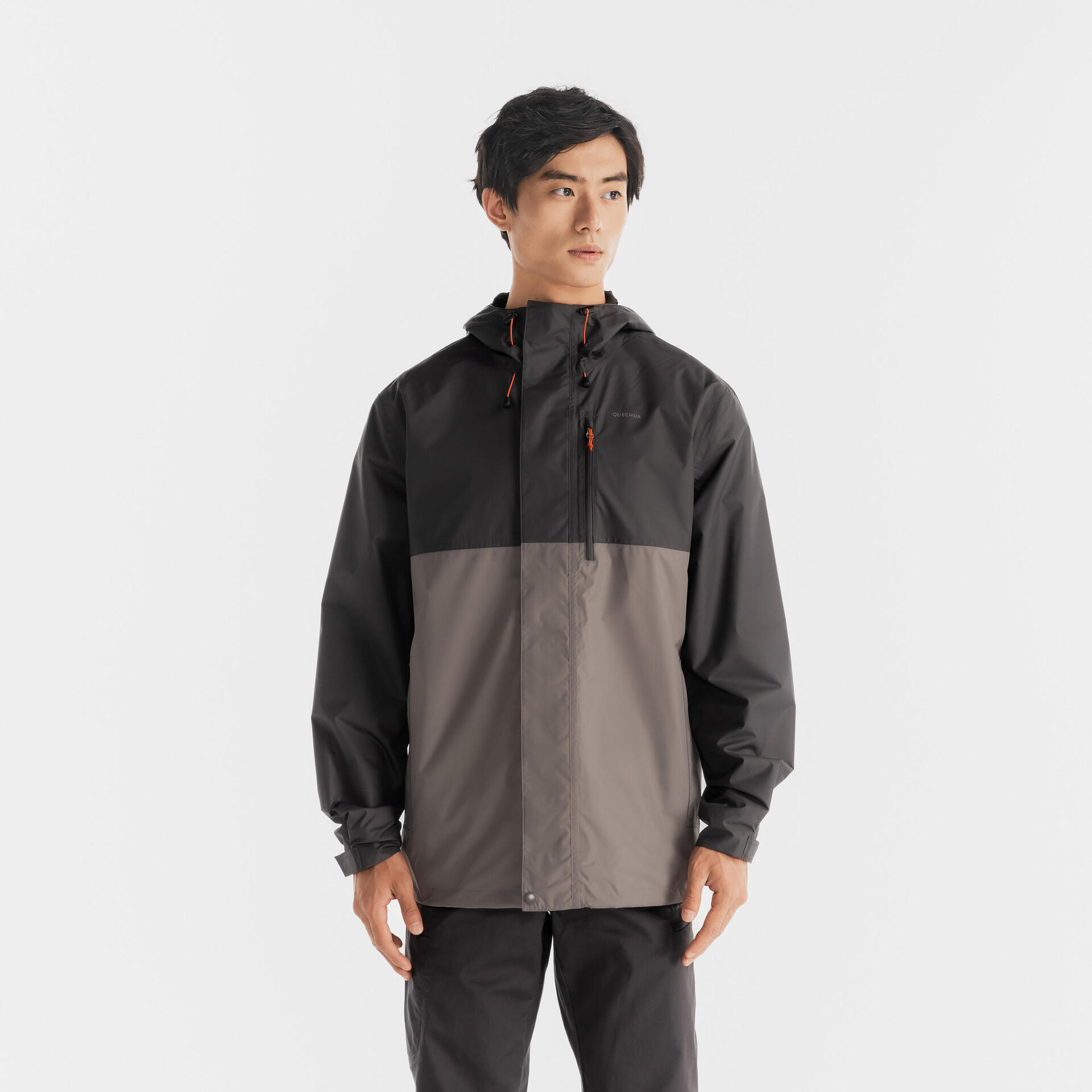 Men's Waterproof Nature Hiking Jacket - NH500 CLASSIC - Carbon Grey