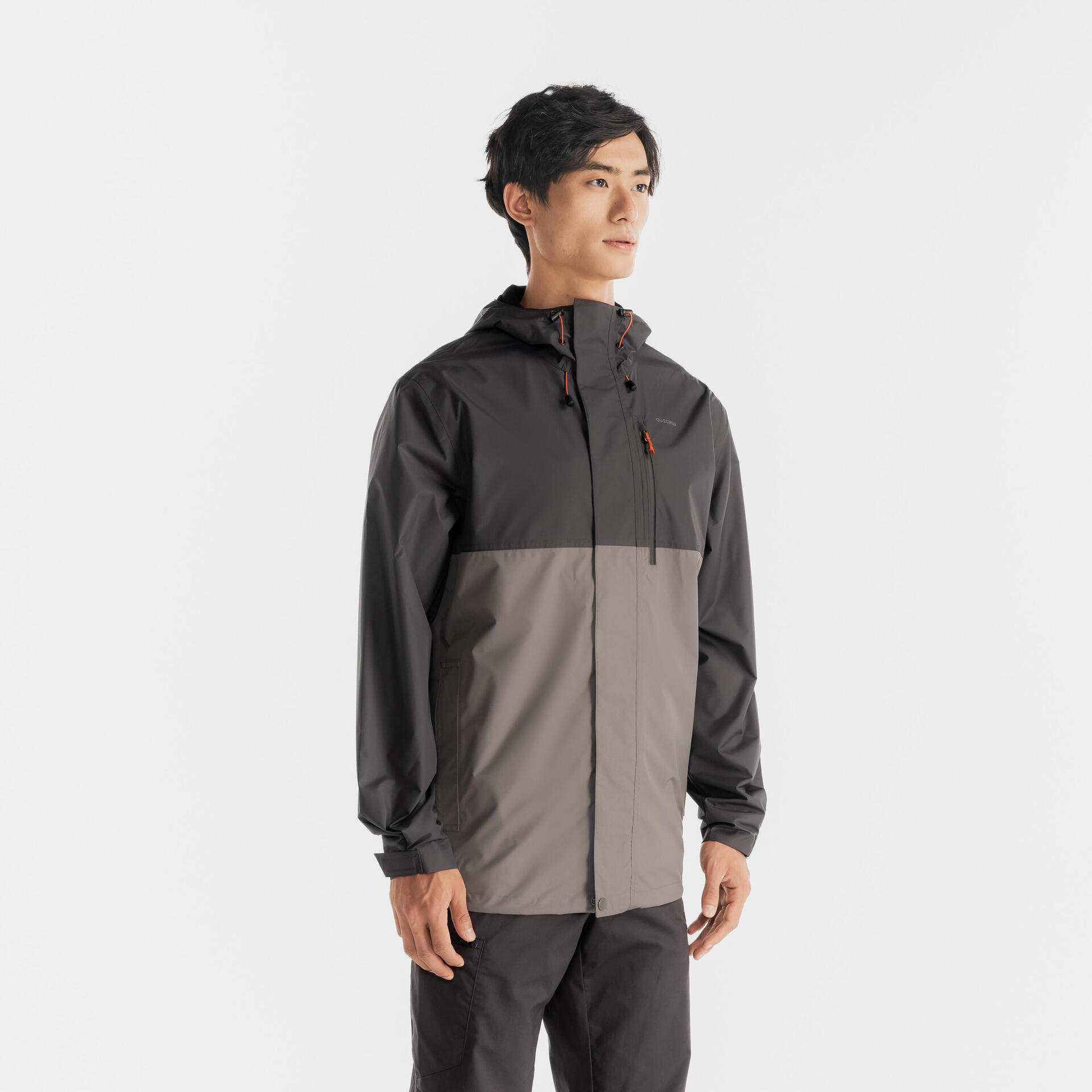 Men's Waterproof Nature Hiking Jacket - NH500 CLASSIC - Carbon Grey