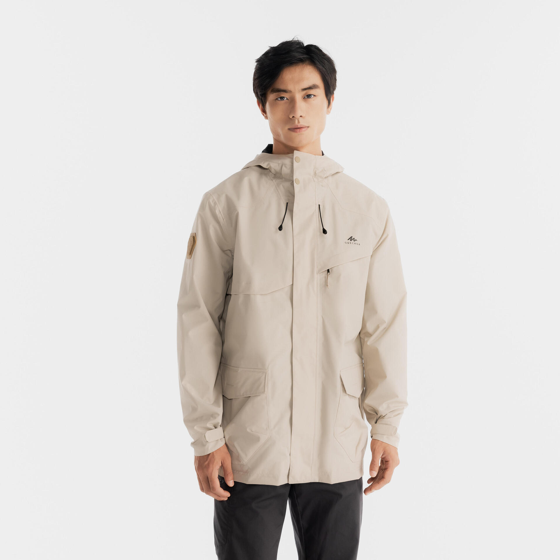 Men's Nature Hiking Waterproof Jacket NH500 - Beige