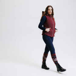 Women's Horse Riding Sleeveless Warm Gilet 900 - Burgundy