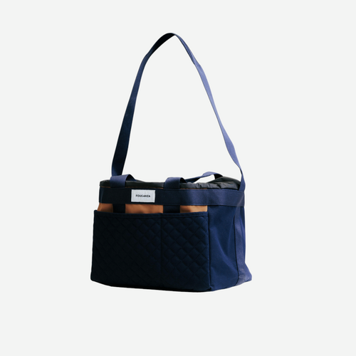 Sac de pansage équitation 25L - 500 Marron et Bleu