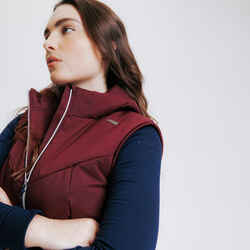 Women's Horse Riding Sleeveless Warm Gilet 900 - Burgundy